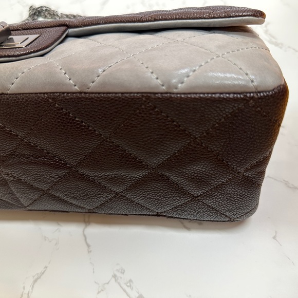 💎Authentic CHANEL Sold
Bi-Color Brown/Grey Leather  QuiltedClassicFlap - Picture 11 of 16